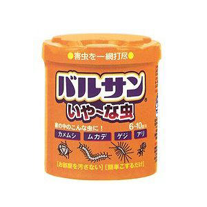 くん煙剤で嫌な虫をしっかり駆除！煙なので隅々まで行き渡ります！バルサンいや～な虫の通信販売｜バルサンいや～な虫！フタを取ってこする簡単タイプ！強い噴射力と拡散力でいや～な虫を一網打尽。カメムシの悪臭を発生させずに一網打尽！ムカデ、ゲジ、チャタテムシやアリも一気に駆除！簡単始動、隅々まで効く！お部屋を汚しません！部屋の中のカメムシ、チャタテムシ、シバンムシ、ムカデ、ゲジ、アリなどの害虫を一網打尽！｜製品名：バルサンいや～な虫、有効成分：メトキサジアゾン（オキサジアゾール系）、フェノトリン（ピレスロイド系）、内容量：２０ｇ/個、剤型：くん煙剤、販売元：ライオン株式会社、適用：不快害虫｜くん煙剤で嫌な虫をしっかり駆除！煙なので隅々まで行き渡ります！バルサンいや～な虫の通信販売