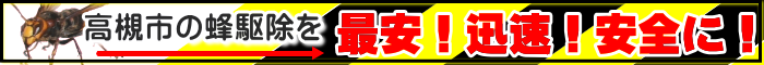 スズメバチ駆除、アシナガバチ駆除、ミツバチ駆除、業者、市役所、相場、防護服、資格、費用など大阪府高槻市の蜂駆除、蜂退治ならお任せ下さい！高槻市に事務所を構えるテクノ株式会社が安全確実に蜂駆除します。高槻でのお困り事は高槻の会社にお任せ下さい！大阪府高槻市の蜂駆除の現場施工：通信販売：テクノ株式会社、商品名：大阪府高槻市の蜂駆除 内容：スズメバチ、アシナガバチ、ミツバチなどの蜂駆除施工会社は高槻市のテクノ株式会社が施工致します。大阪府高槻市の蜂駆除、スズメバチ駆除、アシナガバチ駆除、ミツバチ駆除なら高槻市に事務所があるテクノ株式会社にお任せ下さい。昨今のスズメバチ被害は山間部に限らず街中でも大きな被害が出ております。今までに弊社に寄せられたハチ被害の一部をご紹介致します。庭の植木の中にスズメバチの巣が出来た。庭の軒先にスズメバチの巣が出来た。天井裏にスズメバチの巣が出来た。屋根の隙間からスズメバチが出入りしている。アシナガバチがベランダに巣を作った。墓石の隙間からスズメバチが出入りしている。工場の天井部にスズメバチの巣が出来た。裏山の土中からスズメバチが出入りしていて通れない。などなど、戻りバチスズメバチ駆除でよくあるトラブルは巣を撤去した後の戻りバチで、巣を駆除した際に餌を探して遠くまで行ってた蜂が巣撤去後に巣のあった場所に戻ってくる事があります。殺虫剤や粘着板などで駆除する場合もありますが、戻りバチは放っておくと数日でいなくなります。処理後に業者様からの説明があれば回避できるトラブルの一つです。弊社ではお客様へのご説明を徹底しております。駆除時の刺傷事故こちらは誰が刺されるかにもよりますが業者様が刺された場合は自己責任ですが、施主様・近隣住民の方々となると話が変わります。スズメバチ駆除の際は施主様には安全な場所に退避して頂き、近隣住民・通行人の方々には声かけをする事で最大限の危険回避は可能です。弊社では現場状況によっては安全に駆除する為に蜂の飛び散りを防ぐ為に１日で駆除せず２日に分けてゆっくり駆除する場合がございます。作業時間について蜂は夜間に帰巣すると言われています。しかし夜間に出来る作業件数には限りがあり、夜間に集中するとお日にち頂いく場合が出てきます。そして夜間作業は一家団欒の時間と重なりますので施主様としてもあまり好ましい時間ではないと弊社では考え、蜂駆除は日中の作業がメインとなります。作業料金についてここ数年お客様から料金についてのお話をよくお聞きします。ネットで見つけた業者にスズメバチ駆除を依頼したら￥２５，０００～と「～」が付いてはいたので少し心配してたけど実際に作業してもらって明細を見ると６万もかかった、１０万かかった！との話もありました。蜂駆除￥９，８００～！とか書いてあるとどうしても￥９，８００で出来るんだ！と思ってしまうのでが人間心理ですね。しかしよく考えて下さい！実際に企業として大人が一人動くとなると交通費、材料費、人件費などがかかりますので他府県の会社が高槻まで来て￥９，８００で蜂駆除するのは不可能だと弊社では考えております。弊社の作業料金弊社の高槻市内での作業料金は下記の通りです。明朗会計をモットーに頑張ります。下記の価格で追加料金は一切頂きません。会員登録して頂ければここからさらに３％割引です。地元高槻市の為に頑張っております！下記料金での作業内容は蜂駆除・巣の撤去まで行いますが、巣を撤去出来ない場合があります。下記の場合は巣が撤去出来ない場合がありますのでご確認下さい。危険な場所、橋の下、他人の土地、ハシゴがかけられない高所、土中にあるオオスズメバチの巣、人の入れない天井裏や床下、樹木の中や下の巣など。上記の場合でどうしても巣の撤去を必要とされる場合は申しわけありませんが別途お見積りとなります。蜂は一度使った巣を再度利用する事はありませんので、成虫を駆除してしまえば巣も活動停止します。残した巣のせいで再発する事もありません。■大阪府高槻市の蜂駆除（スズメバチ駆除、アシナガバチ駆除、ミツバチ駆除）施工範囲 赤大路町、芥川町、明田町、明野町、朝日町、阿武野、安満磐手町、天川新町、天川町、安満北の町、安満御所の町、安満新町、安満中の町、安満西の町、安満東の町、安岡寺町、井尻、出灰、今城町、美しが丘、鵜殿、浦堂、浦堂本町、永楽町、大冠町、大塚町、大塚（大字）、大手町、大畑町、岡本町、奥天神町、梶原、梶原中村町、春日町、上田辺町、上土室、上本町、唐崎北、唐崎中、唐崎西、唐崎南、唐崎、花林苑、川久保（大字）、川添、川西町、上牧北駅前町、上牧町、［上牧南駅前町、上牧山手町、上牧、北大樋町、北昭和台町、北園町、北柳川町、京口町、郡家新町、郡家本町、高西町、神内、神内（大字）、黄金の里、古曽部町、寿町、五領町、紺屋町、西面北、西面中、西面南、幸町、栄町、桜ケ丘北町、桜ケ丘南町、桜町、沢良木町、三箇牧、芝谷町、芝生町、清水台、下田部町、下（大字）、城西町、城東町、庄所町、城内町、城南町、城北町、昭和台町、須賀町、杉生（大字）、辻子、清福寺町、大学町、大蔵司、大和、高垣町、高槻町、高見台、竹の内町、田能（大字）、玉川、玉川新町、千代田町、塚原、塚脇、月見町、堤町、津之江北町、津之江町、出丸町、寺谷町、天神町、天王町、道鵜町、桃園町、東和町、殿町、土橋町、登美の里町、富田丘町、富田町、中川町、中畑、奈佐原、奈佐原元町、奈佐原（大字）、成合北の町、成合中の町、成合西の町、成合東の町、成合南の町、成合（大字）、南平台、西大樋町、西冠、西之川原、西真上、西町、西五百住町、如是町、二料（大字）、野田、野田東、登町、野見町、萩谷月見台、萩谷（大字）、萩之庄、萩庄（大字）、白梅町、柱本、柱本新町、柱本南町、柱本（大字）、八丁畷町、八丁西町、土室町、原（大字）、番田、東天川、東上牧、東城山町、東五百住町、氷室町、日向町、日吉台一番町、日吉台五番町、日吉台三番町、日吉台七番町、日吉台二番町、日吉台四番町、、日吉台六番町、深沢町、深沢本町、藤の里町、別所新町、別所中の町、別所本町、紅茸町、本町、前島、前島（大字）、真上町、牧田町、松が丘、松川町、松原町、三島江、三島江（大字）、緑が丘、緑町、南芥川町、南大樋町、南庄所町、南総持寺町、南松原町、宮が谷町、宮田町、宮之川原、宮之川原元町、宮野町、紫町、名神町、柳川町、八幡町、山手町、弥生が丘町、淀の原町、霊仙寺町、若松町など。弊社の蜂駆除（スズメバチ駆除、アシナガバチ駆除、ミツバチ駆除）方法は巣の場所、現場状況などを検討した後、使用する薬剤、機器を十分に考慮して行います。プロにしかできない駆除方法で「最安、迅速、安全に」をモットーに行います。弊社では殺虫剤販売も行っておりますので蜂駆除以外のご相談も承っております。お客様に合ったベストな薬剤・使用方法をアドバイスしての現地販売、信頼の出来る業者様のご紹介なども行っております。スズメバチ駆除、アシナガバチ駆除、ミツバチ駆除、業者、市役所、相場、防護服、資格、費用など大阪府高槻市の蜂駆除、蜂退治ならお任せ下さい！高槻市に事務所を構えるテクノ株式会社が安全確実に蜂駆除します。高槻でのお困り事は高槻の会社にお任せ下さい！大阪府高槻市の蜂駆除の現場施工：通信販売：テクノ株式会社